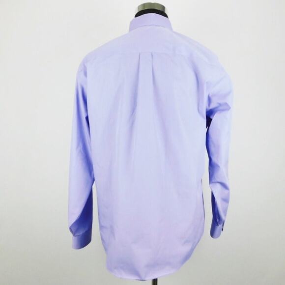 Geoffrey Beene Purple Polyester Blend Long Sleeve Button Mens 17.5 34/35 Shirt - Picture 2 of 6